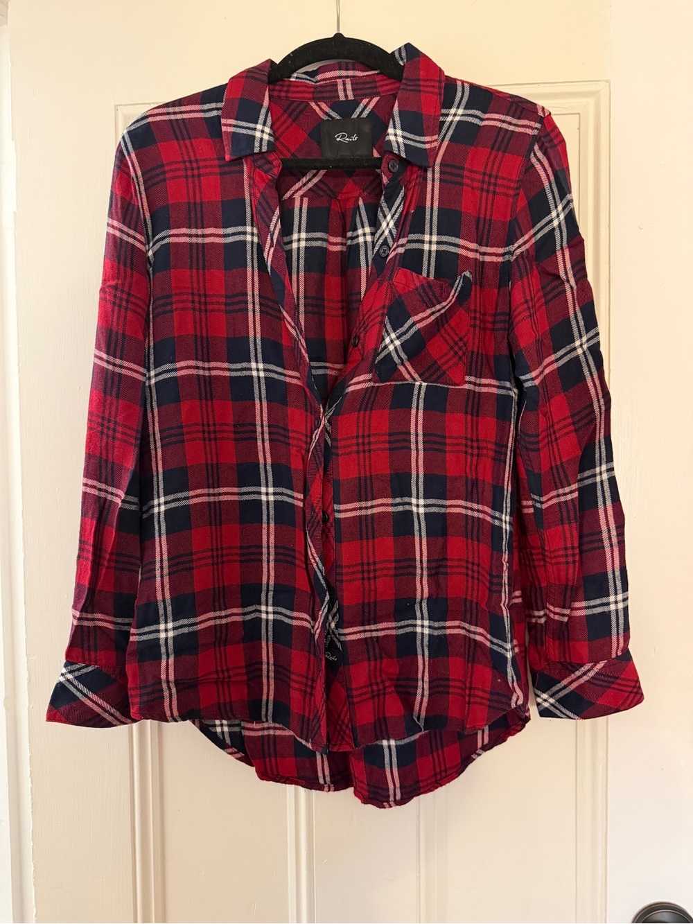 Rails Red and Navy Plaid Button-Down Shirt